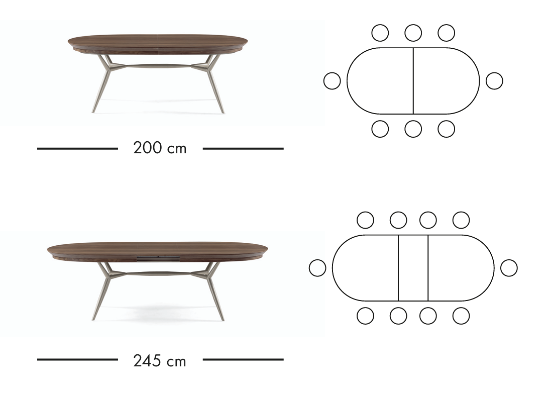 Rozkládací jídelní stůl Verona 200–245 cm